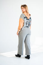 Zuma Hoodie two-tone cropped hemp hoodie with raw hem, handcrafted in Los Angeles