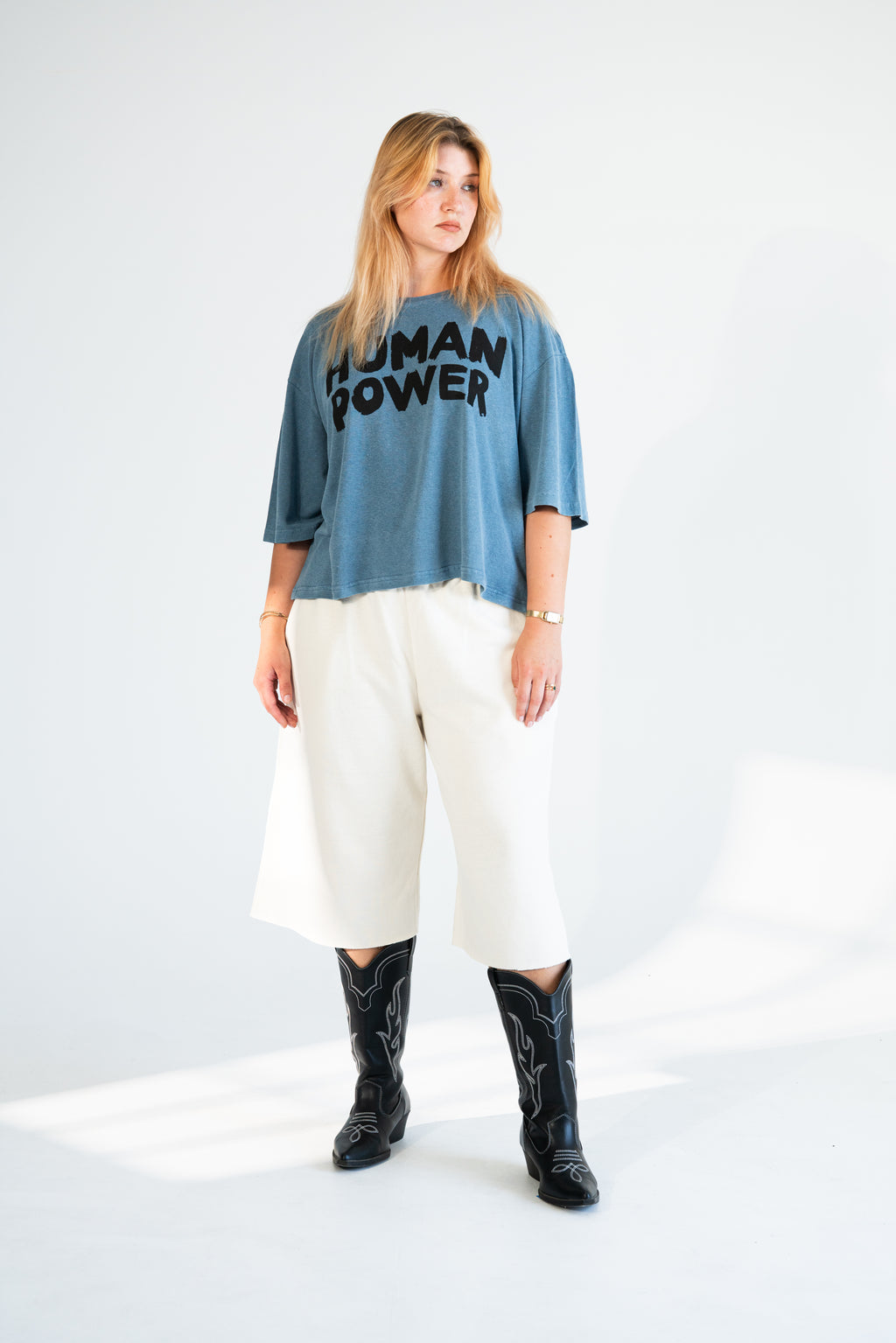 Human Power Boxy Hemp & Organic Cotton T-Shirt – Coconut Charcoal