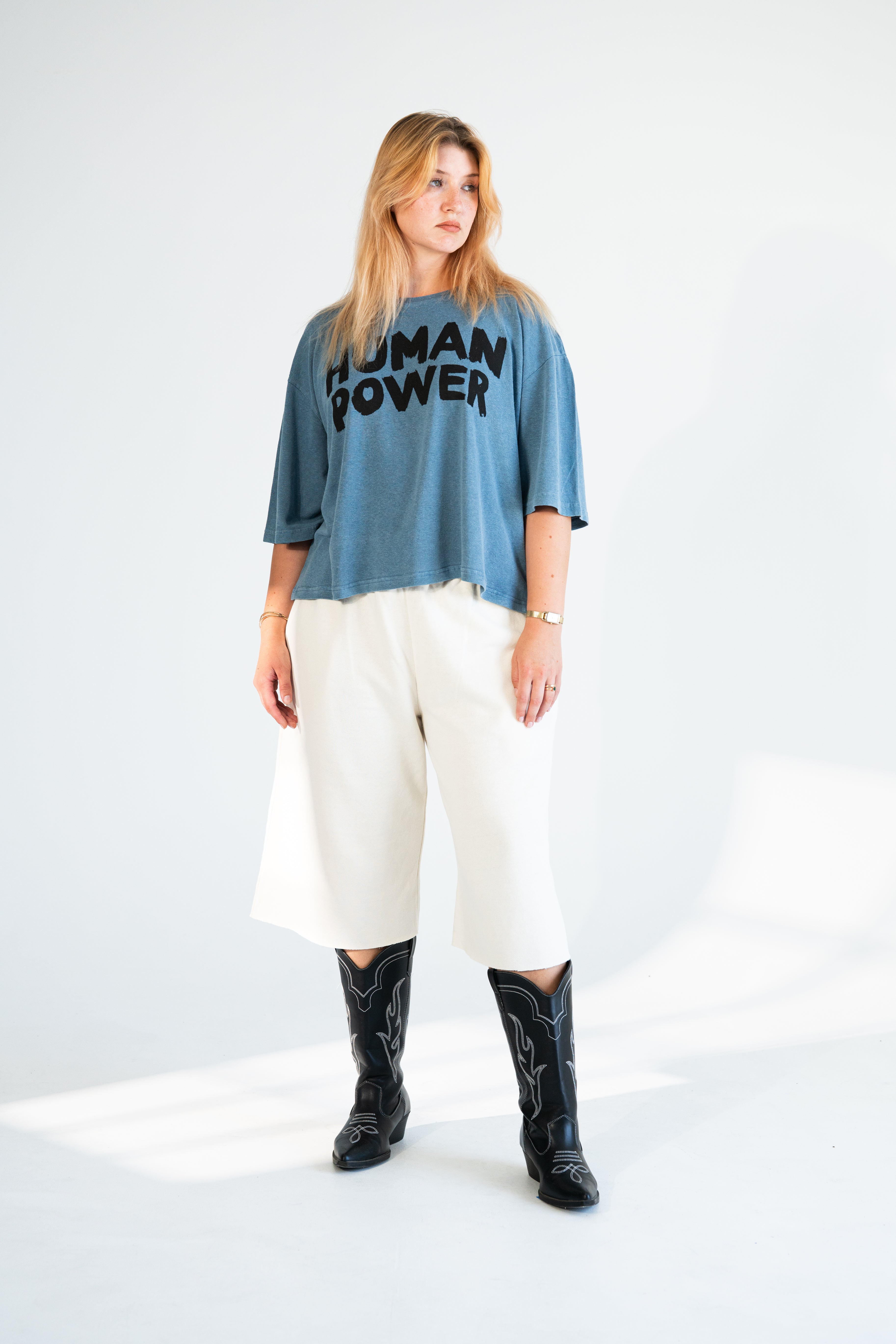 Human Power Boxy Hemp & Organic Cotton T-Shirt – Coconut Charcoal