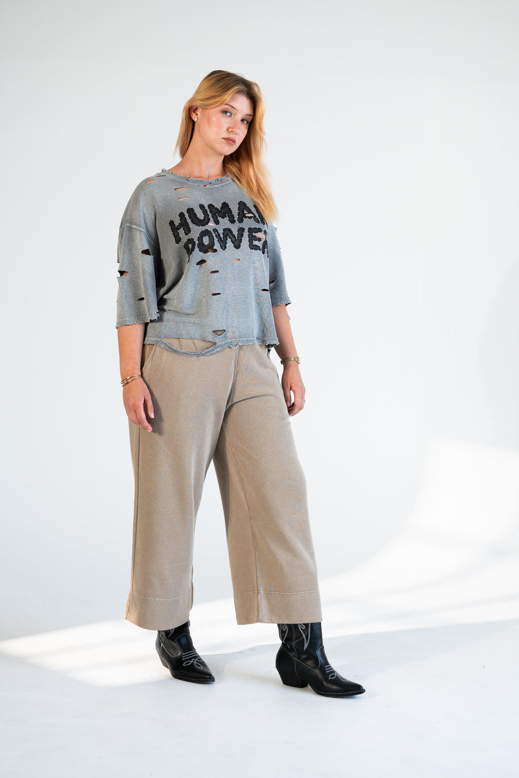 Human Power Vintage Box T-Shirt | Hemp & Organic Cotton | Coconut Charcoal