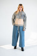 Human Power Vintage Cropped Hoodie – Coconut Charcoal