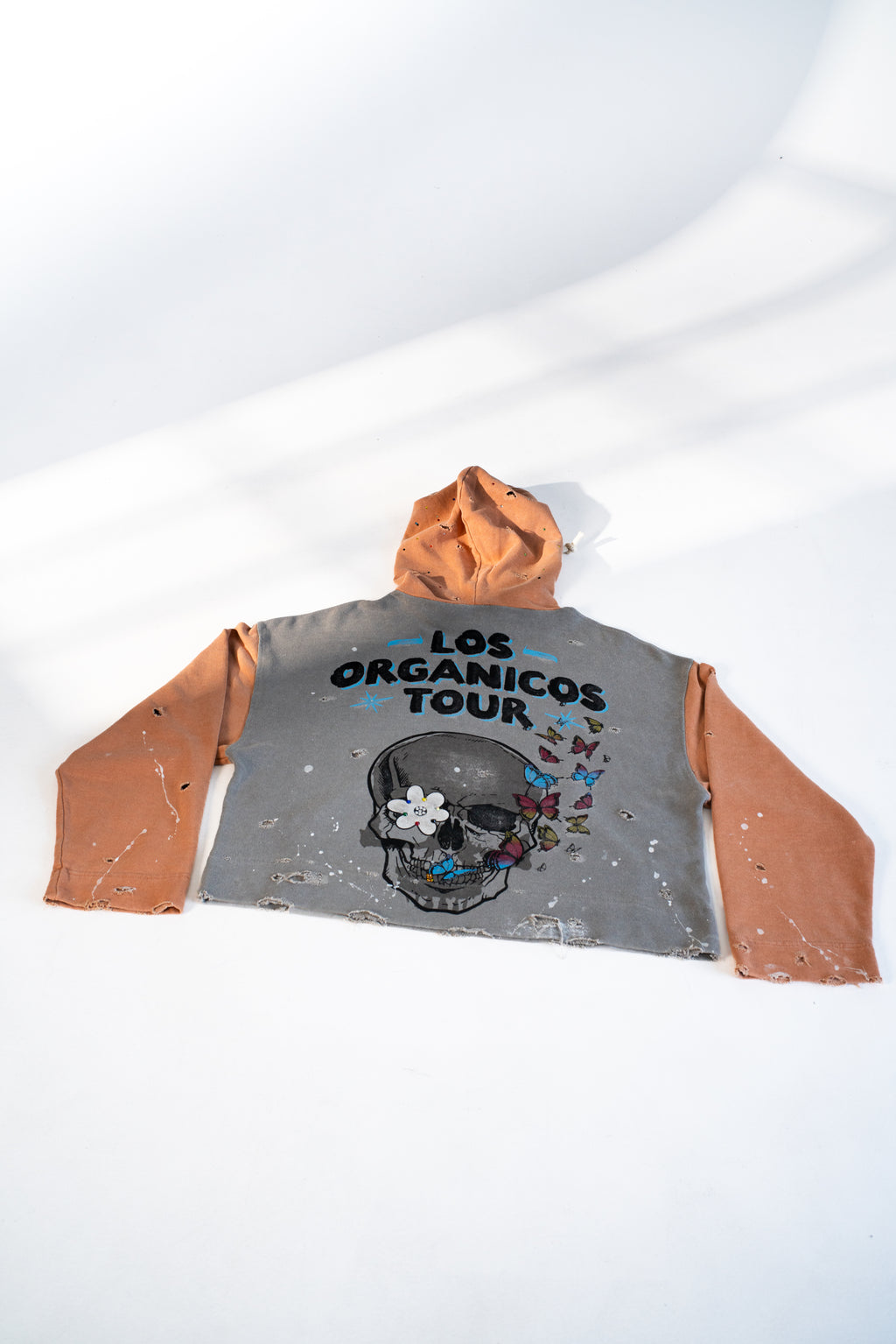 Organic City Cropped Hoodie – Coconut Charcoal & Red Clay