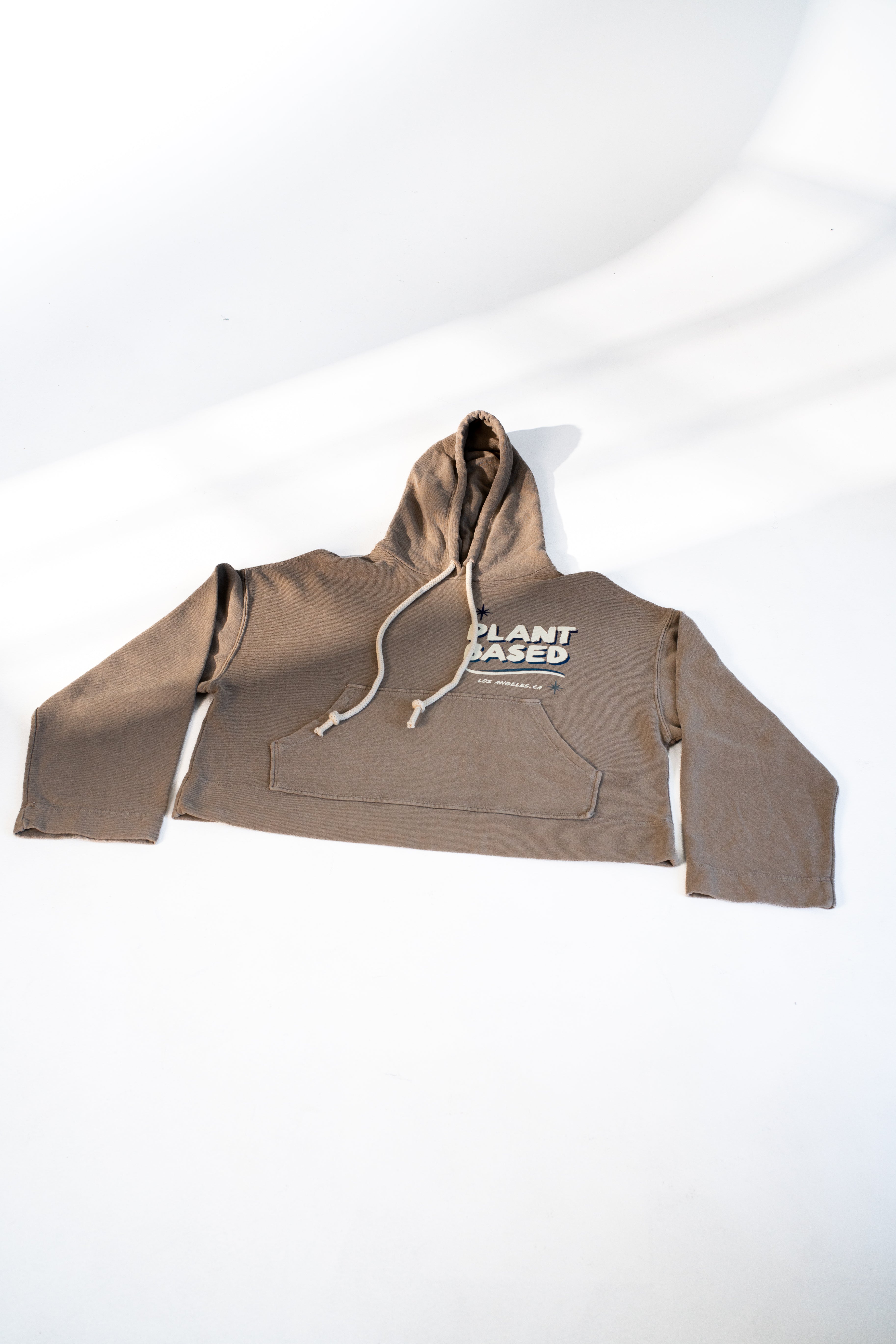 Human Power Cropped Hoodie – Red Clay & Coconut Charcoal