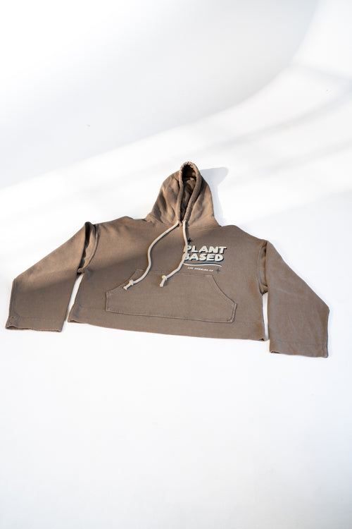 Human Power Cropped Hoodie – Red Clay & Coconut Charcoal