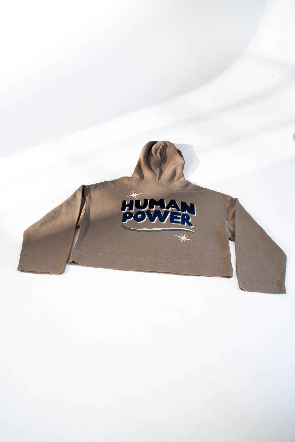 Human Power Cropped Hoodie – Red Clay & Coconut Charcoal